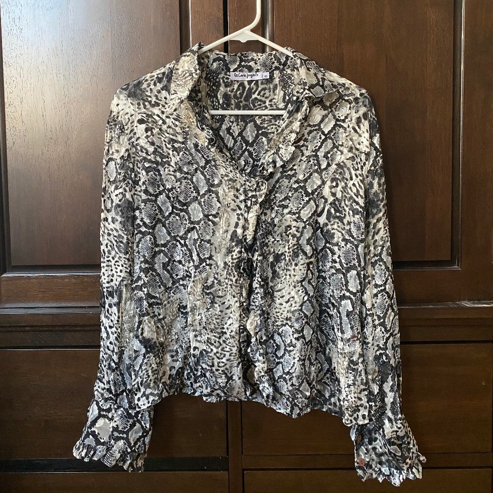 Vintage Snake Print Blouse